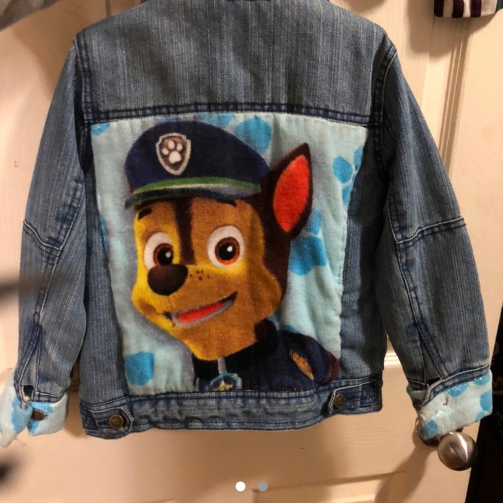 Custom made Paw patrol Chase denim jacket size 4t